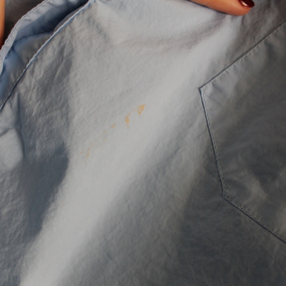 Light Blue, Off-The-Shoulder Button-Down - Picture 4 of 5